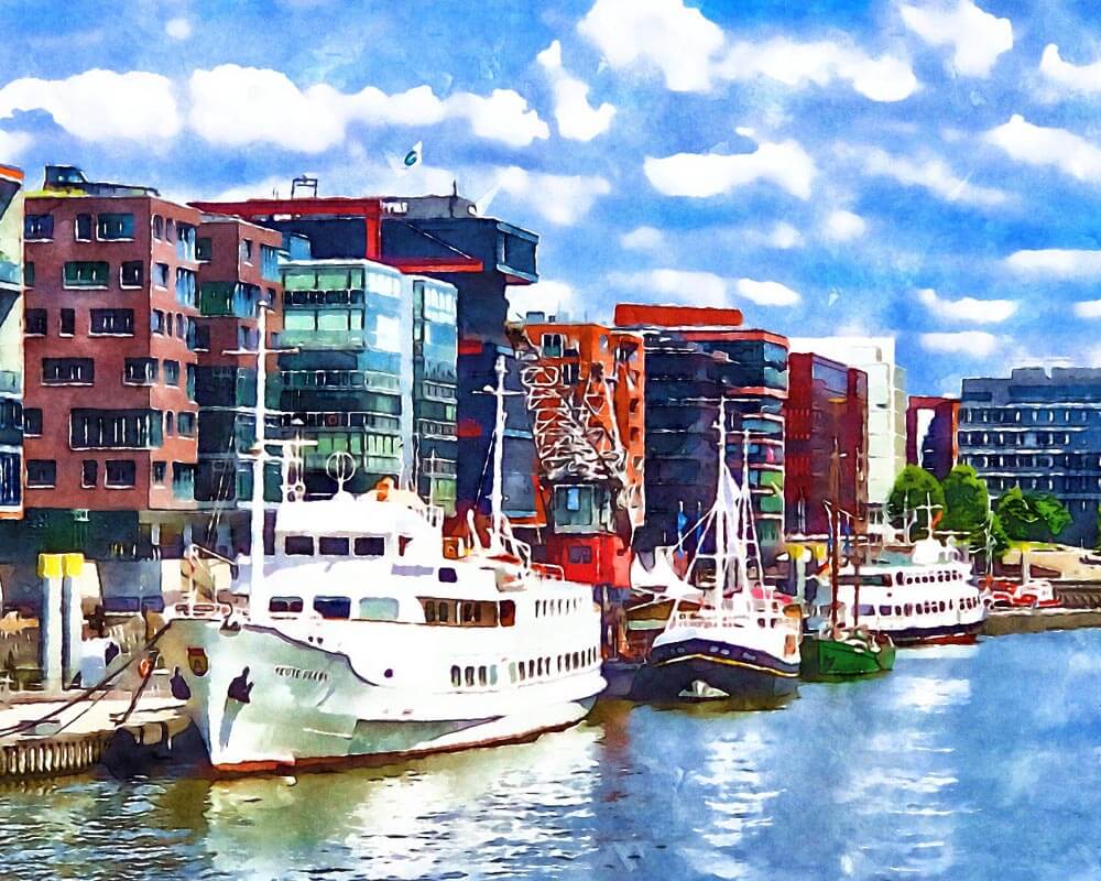 Malen nach Zahlen - Hafencity Hamburg #1 - by zamart, mit Rahmen Malen nach Zahlen - Hafencity Hamburg #1 - by zamart, mit Rahmen von zamart