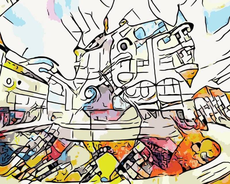 Malen nach Zahlen - Kandinsky trifft ..Erfurt - by zamart, mit Rahmen von zamart