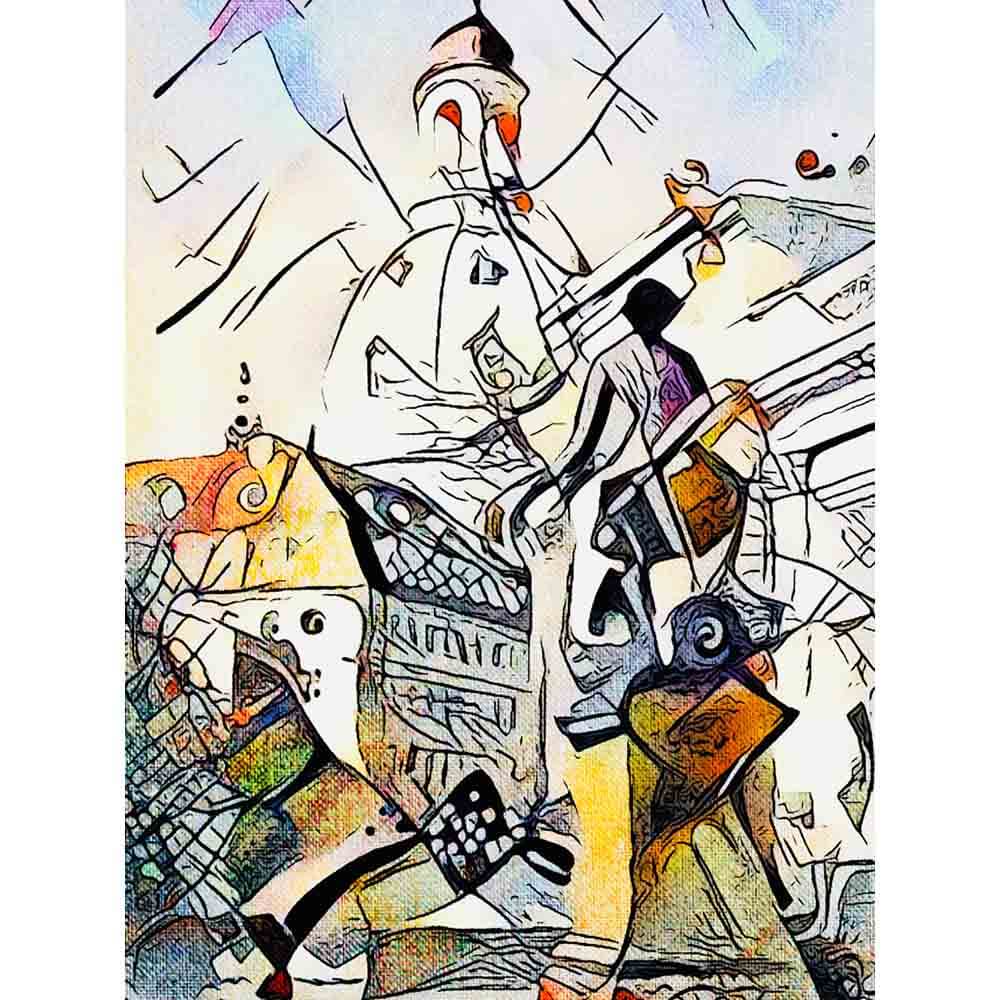 Malen nach Zahlen - Kandinsky trifft Dresden 1 - Artist's Kandinsky Edition - by zamart, mit Rahmen von zamart