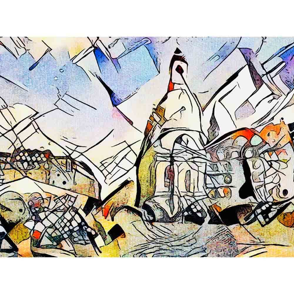 Malen nach Zahlen - Kandinsky trifft Dresden 2 - Artist's Kandinsky Edition - by zamart, mit Rahmen von zamart