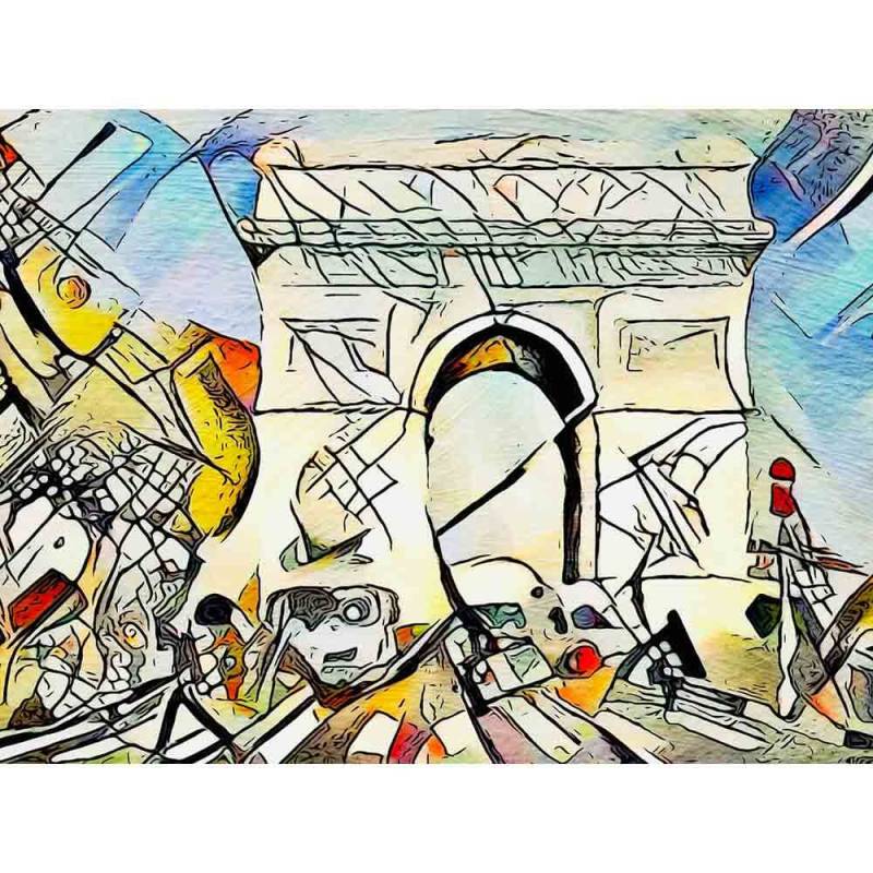 Malen nach Zahlen - Kandinsky trifft Paris 1 - Artist's Kandinsky Edition - by zamart, mit Rahmen von zamart