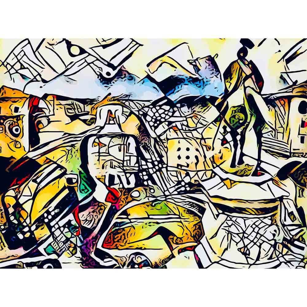 Malen nach Zahlen - Kandinsky trifft Rom 1 - Artist's Kandinsky Edition - by zamart, mit Rahmen von zamart