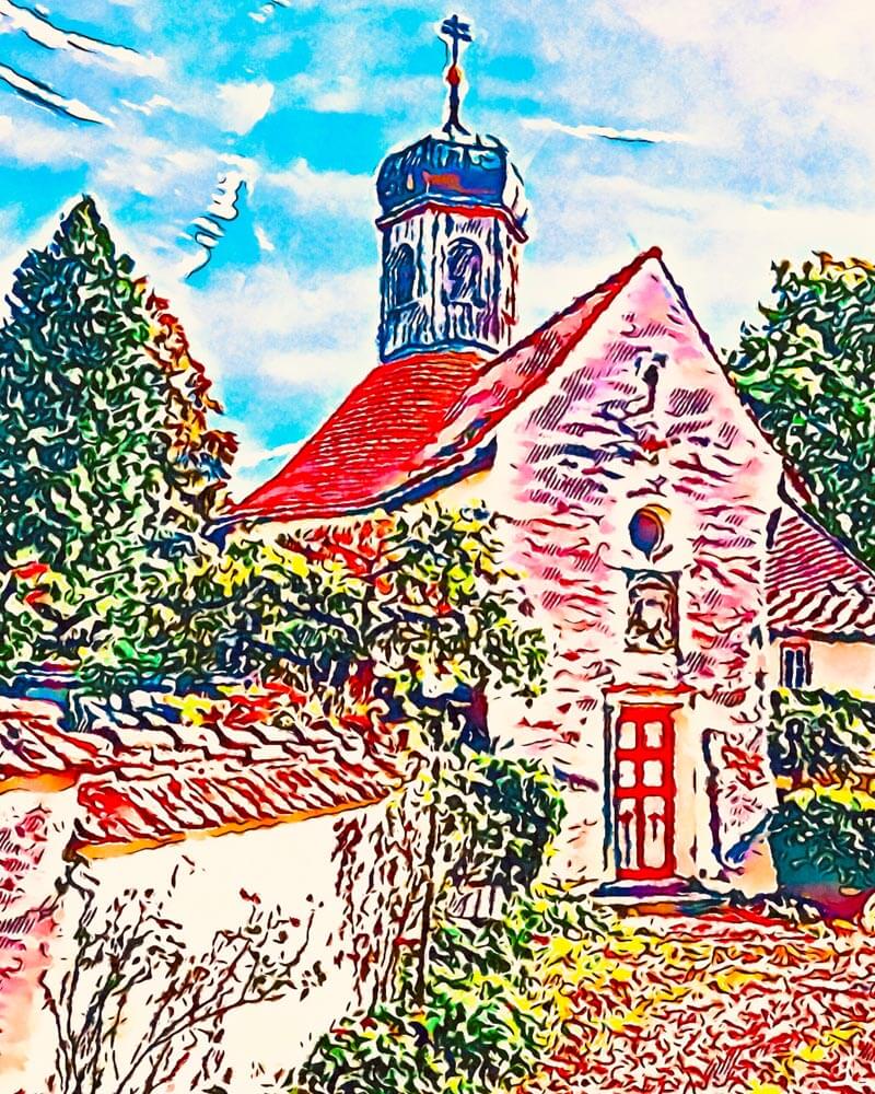Malen nach Zahlen - Kirche in Süddeutschland - by zamart, mit Rahmen Malen nach Zahlen - Kirche in Süddeutschland - by zamart, mit Rahmen von zamart
