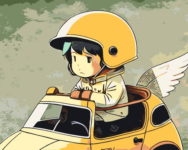 Malen nach Zahlen - Kleiner Rennfahrer - Artist's Edition - by zamart, mit Rahmen von zamart