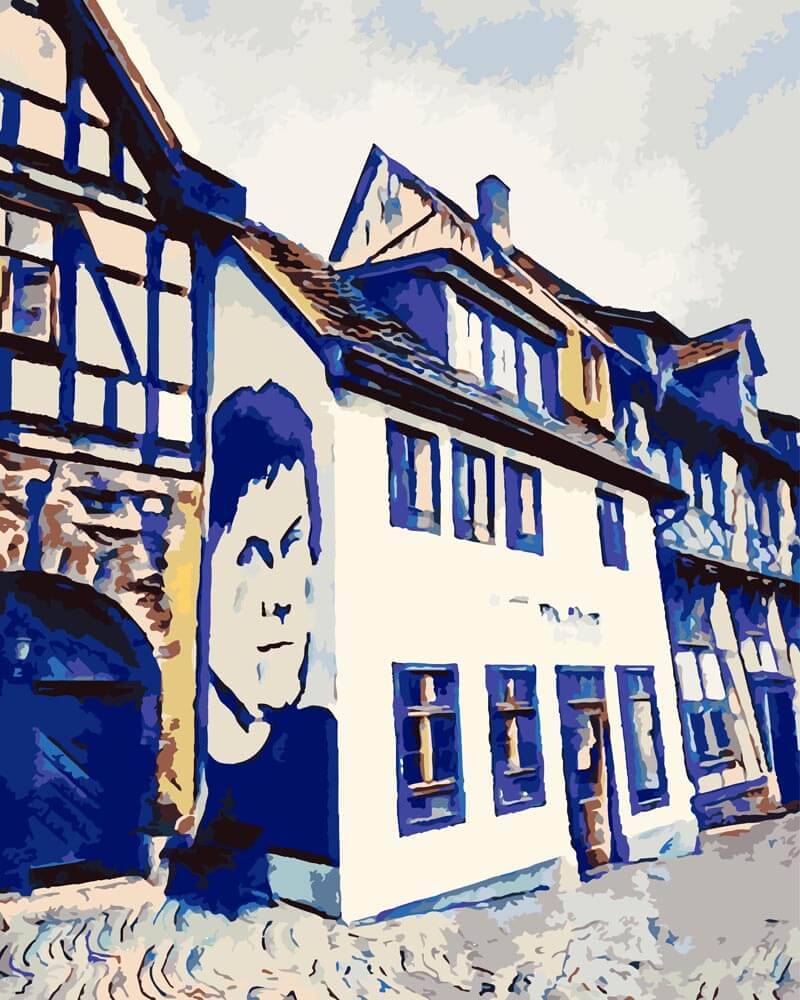 Malen nach Zahlen - Luther in Eisenach - by zamart, mit Rahmen von zamart