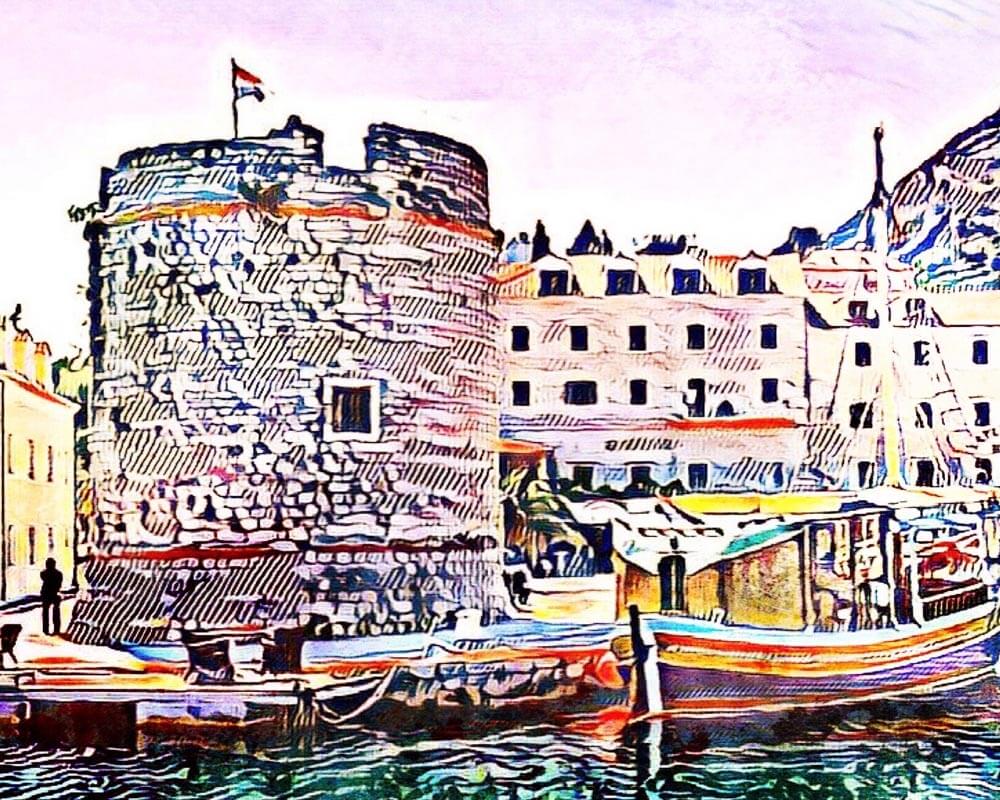 Malen nach Zahlen - Ston, Kroatien - by zamart, mit Rahmen von zamart