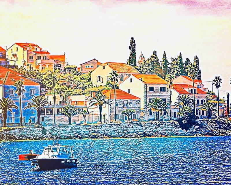 Malen nach Zahlen - Unterwegs in Kroatien - by zamart, mit Rahmen von zamart