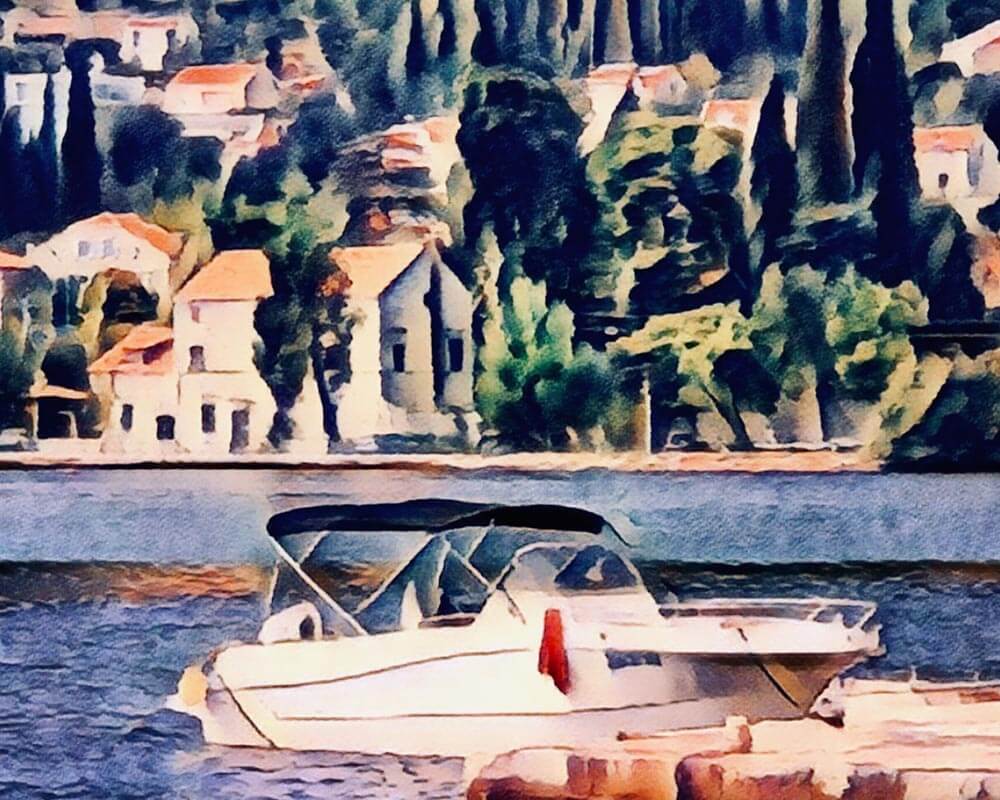 Malen nach Zahlen - Zaton, Kroatien - by zamart, mit Rahmen von zamart