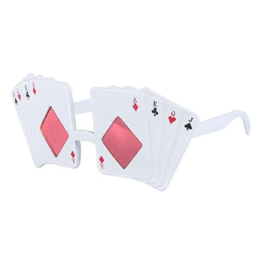 Zeizafa Poker Brille Kinder Erwachsene Königin Asse König Sonnenbrille für Geburtstag Party Casinos Nacht Spielkarte Thema Dekor Versorgung von zeizafa