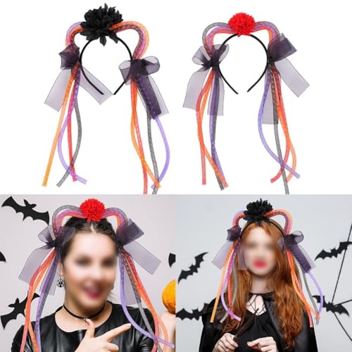 zeroupshop Buntes Haar-Accessoire mit Katzenohren, Haarschmuck für gruselige Feiern (A) von zeroupshop