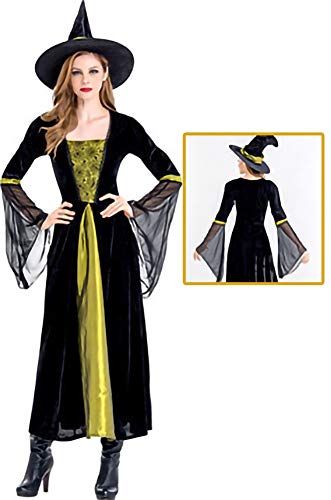zhacos VZhaP Halloween Kostüm For Gothic Vampire Witch Dress black yellow 001 zhacos VZhaP Halloween Kostüm For Gothic Vampire Witch Dress black yellow 001 von zhacos