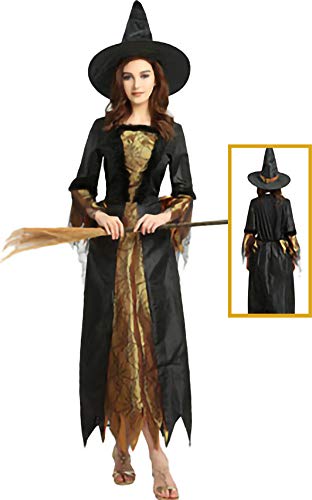 zhacos VZhaP Halloween Kostüm For Gothic Vampire Witch Dress golden zhacos VZhaP Halloween Kostüm For Gothic Vampire Witch Dress golden von zhacos