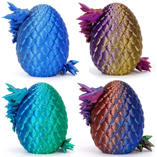 zhancydeal 4er Set Miniatur 3D Drachenfiguren im Drachenei – 12,5 cm bewegliche Drachenspielzeuge für Ostern Kinder – Bunte Designs zhancydeal 4er Set Miniatur 3D Drachenfiguren im Drachenei – 12,5 cm bewegliche Drachenspielzeuge für Ostern Kinder – Bunte Designs von zhancydeal