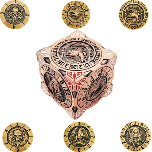 2025 Neue DND Kreisel Würfel, 7-in-1 Metallwürfel mit 3D-Relief, Polyedrische Würfel für Dungeons und Drachen, Dungeons & D Zubehör für MJ und Spieler 2025 Neue DND Kreisel Würfel, 7-in-1 Metallwürfel mit 3D-Relief, Polyedrische Würfel für Dungeons und Drachen, Dungeons & D Zubehör für MJ und Spieler von zhangfuyun