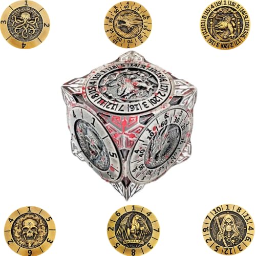 2025 Neue DND Kreisel Würfel, 7-in-1 Metallwürfel mit 3D-Relief, Polyedrische Würfel für Dungeons und Drachen, Dungeons & D Zubehör für MJ und Spieler 2025 Neue DND Kreisel Würfel, 7-in-1 Metallwürfel mit 3D-Relief, Polyedrische Würfel für Dungeons und Drachen, Dungeons & D Zubehör für MJ und Spieler von zhangfuyun