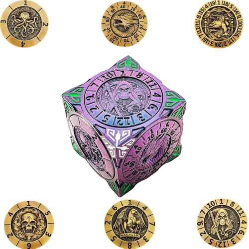 2025 Neue DND Kreisel Würfel, 7-in-1 Metallwürfel mit 3D-Relief, Polyedrische Würfel für Dungeons und Drachen, Dungeons & D Zubehör für MJ und Spieler 2025 Neue DND Kreisel Würfel, 7-in-1 Metallwürfel mit 3D-Relief, Polyedrische Würfel für Dungeons und Drachen, Dungeons & D Zubehör für MJ und Spieler von zhangfuyun