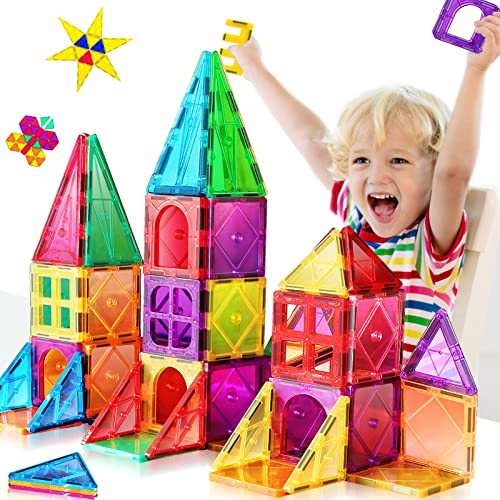 zhangxin Magnetische Bausteine eignen Sich für Spielzeug für Jungen und Mädchen über 3 4 5 6 7 Jahre alt. Farbige Fliesen verbessern Mint Bildung kreatives Geburtstagsgeschenk von zhangxin
