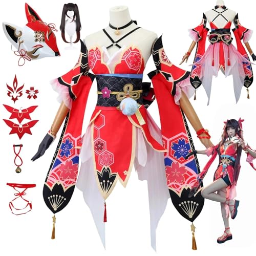 zhengzhouyuetu Fireworks Cosplay Kostüme Honkai Star Rail Charakter Fancy Dress Up Erwachsene Uniform Outfits Volles Set Halloween Karneval Party von zhengzhouyuetu