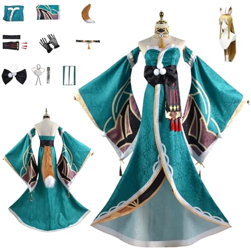 zhengzhouyuetu Miss Shina Cosplay Kostüme Genshin Impact Charakter Fancy Dress Up Erwachsene Uniform Outfits Volles Set Halloween Karneval Party von zhengzhouyuetu