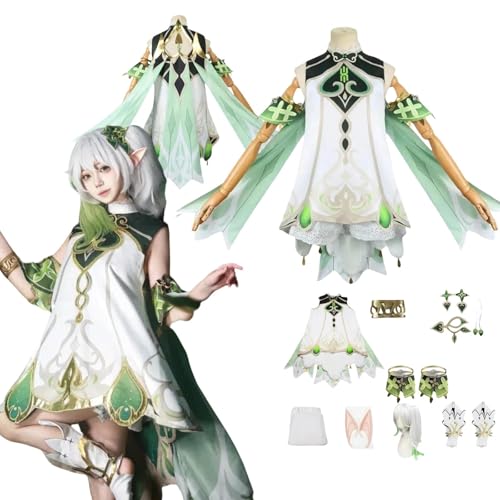 zhengzhouyuetu Nahida Cosplay Kostüme Genshin Impact Charakter Fancy Dress Up Erwachsene Uniform Outfits Volles Set Halloween Karneval Party von zhengzhouyuetu