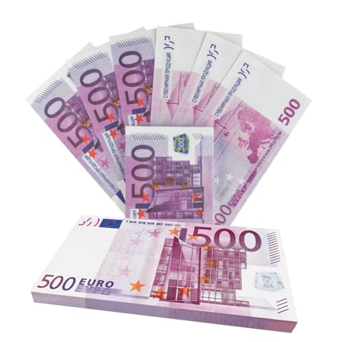 Euro Spielgeld Scheine, 500€ Euroschein, Spielgeld Kinder Spielgeld Euro zum Lernen, Euro Spielgeld Für Mathe, Zählen Und Währungskenntnisse Euro-Scheine, Kaufladen Zubehör(120 Blätter) von zhwohyu
