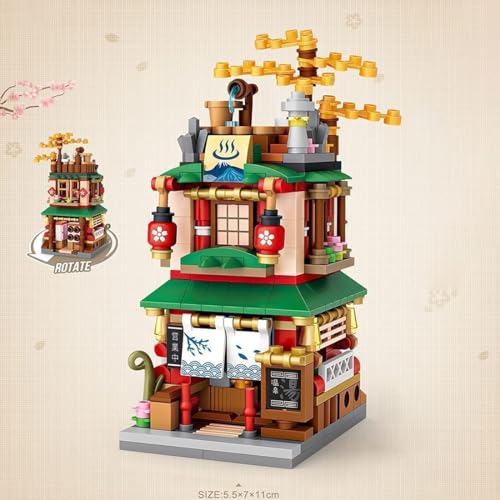 Modulares Modell Bausteine für Haus, 399 Teile, japanische Architektur Street View, Architektur Bausatz, nicht kompatibel mit Lego-Haus von zingking