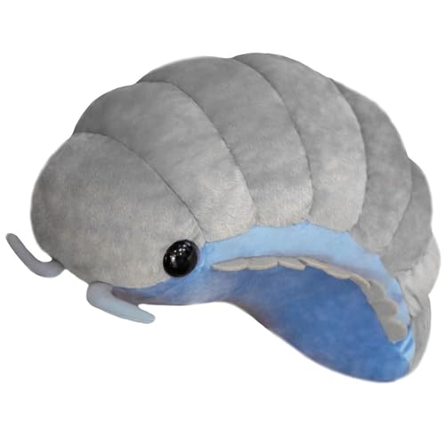 zingking Blaue Raupe Aus Kuscheltier, 30Cm Süßes Insekt Plüschtier Weiches Stofftier Kissen Geschenk for Kinder Jungen und Mädchen(Gray,50CM/20IN) von zingking