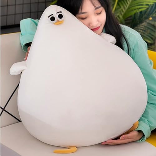 zingking Lustiges Plüsch-Möwenkissen, Simulation, süßes Fettes Huhn-Puppenspielzeug, weiches gefülltes Kissen, Huhn-Plüschkissen, Bodenmatte,Festivalgeschenke (40 cm) von zingking
