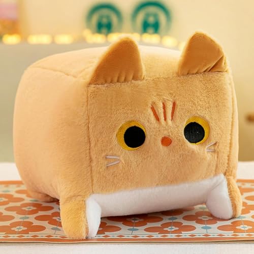 zingking Plüschtier Katze, Kuscheltier Niedliches Katze Stofftier, Weiche Plüsch Katze Stofftierpuppe, Katzenpuppe Spielzeug Gefüllte Weiche Kissen, Geschenk für Kinder (30cm,Braun) von zingking
