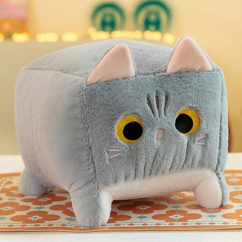 zingking Plüschtier Katze, Kuscheltier Niedliches Katze Stofftier, Weiche Plüsch Katze Stofftierpuppe, Katzenpuppe Spielzeug Gefüllte Weiche Kissen, Geschenk für Kinder (30cm,Grau) von zingking