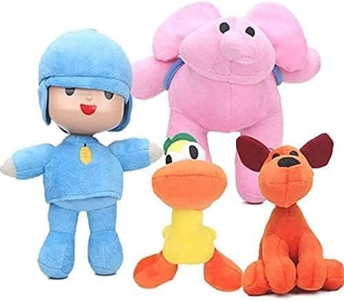 zingking Pocoyo Plüschtiere, Pocoyo Elly Pato Nina Sleepy Bird Loula Gefüllte weiche Puppen (4 Stück) von zingking