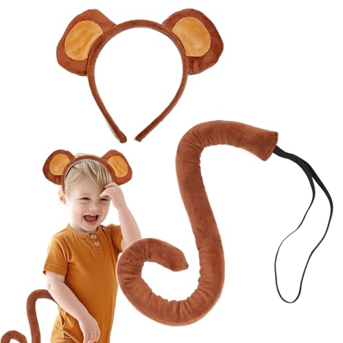zjhukfmc Affen Ohren Und Schwanz | Affenkostüm Set | Tierkostüm Zubehör Für Auftritte Und Verkleidung Accessoires Für Und Mädchen zjhukfmc Affen Ohren Und Schwanz | Affenkostüm Set | Tierkostüm Zubehör Für Auftritte Und Verkleidung Accessoires Für Und Mädchen von zjhukfmc