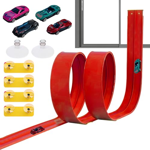 zjhukfmc Biegsame Rennstrecke Für Kinder - Rennbahn Set Für Kleinkinder 5 Meter - Interaktives Rennauto Spielzeug Für Mädchen Indoor Zuhause von zjhukfmc