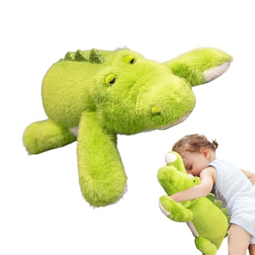 zjhukfmc Gefüllter Alligator, ausgestopftes Krokodil,Grüne Krokodilspielzeug gefüllt Plüsch | Fisch langes Kissen, Sofa Kissen entzückende Hugger für und Mädchen von zjhukfmc