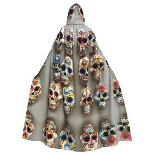 Sugar Skulls Print Damen Herren Erwachsene Länge Kapuzenumhang Umhang mit Kapuze Halloween Cosplay Kostüme Sugar Skulls Print Damen Herren Erwachsene Länge Kapuzenumhang Umhang mit Kapuze Halloween Cosplay Kostüme von zkyfll