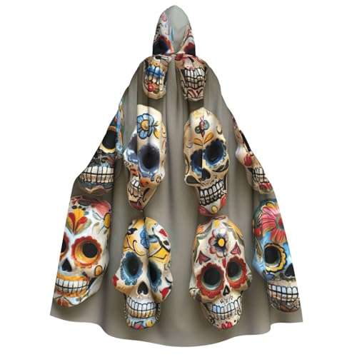 Sugar Skulls Print Large Women Men Adults Length Hooded Cloak Cape with Hooded Halloween Cosplay Costumes Sugar Skulls Print Large Women Men Adults Length Hooded Cloak Cape with Hooded Halloween Cosplay Costumes von zkyfll