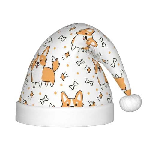 Weihnachtsmann-Hut mit Hundemotiv, klein, Plüsch, für Partys Weihnachtsmann-Hut mit Hundemotiv, klein, Plüsch, für Partys von zkyfll