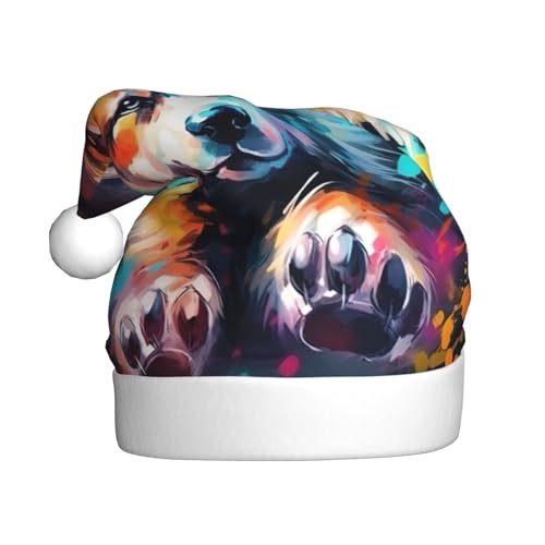 Weihnachtsmann-Hut mit Pfotenabdruck für Hunde, Tiere und Haustiere, lustiger Weihnachtshut für Erwachsene, Weihnachtsfeier Weihnachtsmann-Hut mit Pfotenabdruck für Hunde, Tiere und Haustiere, lustiger Weihnachtshut für Erwachsene, Weihnachtsfeier von zkyfll