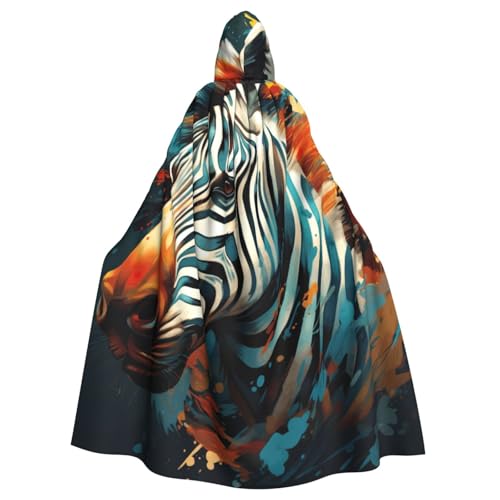 zkyfll Abstrakter Umhang mit Kapuze und Zebramuster für Damen und Herren, Erwachsenenlänge, mit Kapuze, Halloween, Cosplay-Kostüme zkyfll Abstrakter Umhang mit Kapuze und Zebramuster für Damen und Herren, Erwachsenenlänge, mit Kapuze, Halloween, Cosplay-Kostüme von zkyfll
