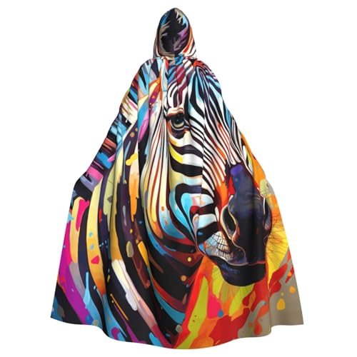 zkyfll Abstrakter Umhang mit Kapuze und Zebramuster für Damen und Herren, Erwachsenenlänge, mit Kapuze, Halloween, Cosplay-Kostüme zkyfll Abstrakter Umhang mit Kapuze und Zebramuster für Damen und Herren, Erwachsenenlänge, mit Kapuze, Halloween, Cosplay-Kostüme von zkyfll