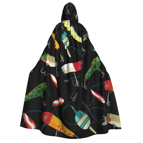 zkyfll Angelköder Druck, groß, Damen, Herren, Erwachsene, Länge, Kapuzenumhang mit Kapuze, Halloween, Cosplay-Kostüme zkyfll Angelköder Druck, groß, Damen, Herren, Erwachsene, Länge, Kapuzenumhang mit Kapuze, Halloween, Cosplay-Kostüme von zkyfll