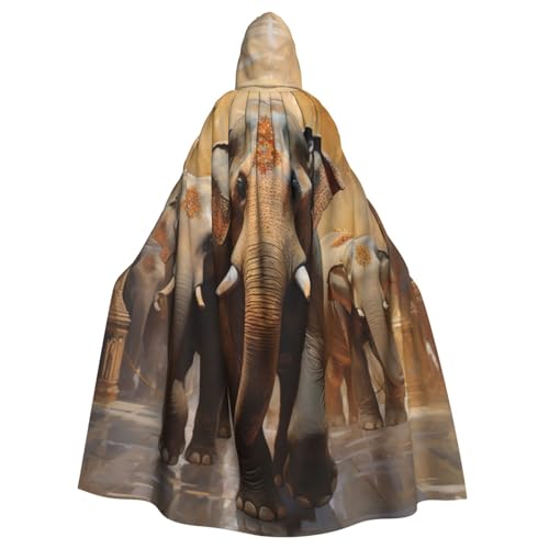 zkyfll Asiatischer Elefanten-Druck, für Damen und Herren, Erwachsenenlänge, Kapuzenumhang mit Kapuze, Halloween-Cosplay-Kostüme zkyfll Asiatischer Elefanten-Druck, für Damen und Herren, Erwachsenenlänge, Kapuzenumhang mit Kapuze, Halloween-Cosplay-Kostüme von zkyfll