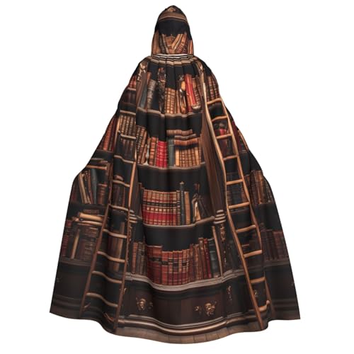 zkyfll Bibliotheks-Bücherregal-Druck, groß, Damen, Herren, Erwachsene, Länge, Kapuzenumhang mit Kapuze, Halloween-Cosplay-Kostüme zkyfll Bibliotheks-Bücherregal-Druck, groß, Damen, Herren, Erwachsene, Länge, Kapuzenumhang mit Kapuze, Halloween-Cosplay-Kostüme von zkyfll