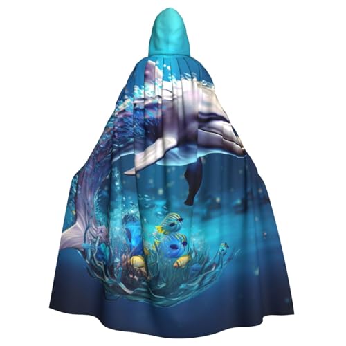 zkyfll Einzigartiger 3D-Tier-Delfin-Druck, für Damen und Herren, Erwachsenenlänge, Kapuzenumhang mit Kapuze, Halloween-Cosplay-Kostüme zkyfll Einzigartiger 3D-Tier-Delfin-Druck, für Damen und Herren, Erwachsenenlänge, Kapuzenumhang mit Kapuze, Halloween-Cosplay-Kostüme von zkyfll