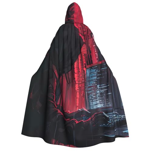 zkyfll Hacker Attack Print Groß Damen Herren Erwachsene Länge Kapuzenumhang Umhang mit Kapuze Halloween Cosplay Kostüme von zkyfll
