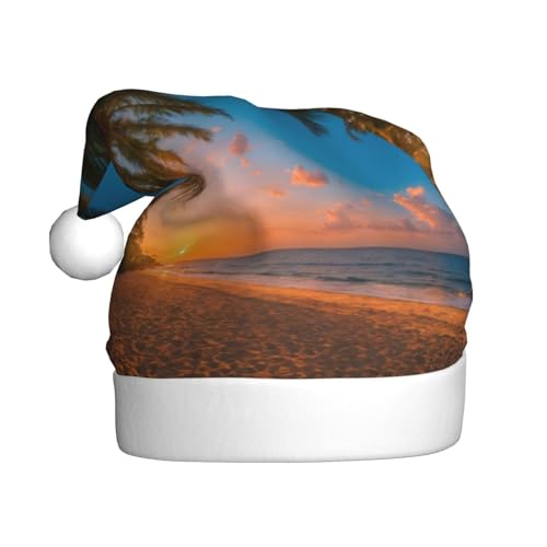 zkyfll Hawaiianischer Sonnenuntergang, lustiger Weihnachtshut für Erwachsene, Weihnachtsfeier von zkyfll