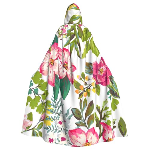 zkyfll Hibiskusblumen-Aufdruck, für Damen und Herren, Erwachsenenlänge, Kapuzenumhang mit Kapuze, Halloween-Cosplay-Kostüme zkyfll Hibiskusblumen-Aufdruck, für Damen und Herren, Erwachsenenlänge, Kapuzenumhang mit Kapuze, Halloween-Cosplay-Kostüme von zkyfll