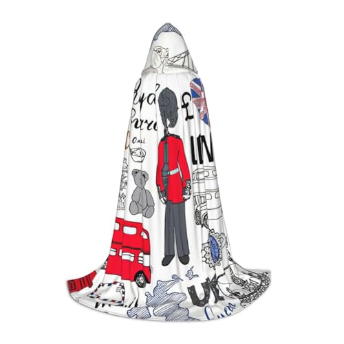 zkyfll Kapuzenumhang mit Aufschrift "I Love London", klein, für Halloween, Cosplay, Hexe, Umhang zkyfll Kapuzenumhang mit Aufschrift "I Love London", klein, für Halloween, Cosplay, Hexe, Umhang von zkyfll