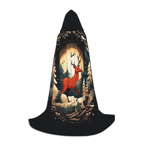 zkyfll Kapuzenumhang mit Aufschrift "Merry Christmas", klein, Halloween-Kostüm, Halloween, Cosplay, Hexe, Robe, Umhang von zkyfll