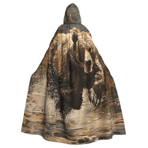 zkyfll Kapuzenumhang mit Bärenlauf-Aufdruck, für Damen und Herren, Erwachsenenlänge, mit Kapuze, Halloween, Cosplay-Kostüme zkyfll Kapuzenumhang mit Bärenlauf-Aufdruck, für Damen und Herren, Erwachsenenlänge, mit Kapuze, Halloween, Cosplay-Kostüme von zkyfll